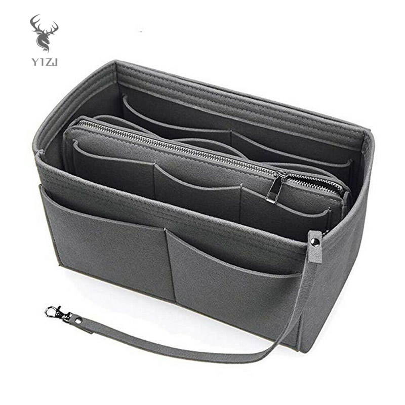 COD& Felt Purse Insert Organizer Portable Cosmetic Bag Fit for Handbag Tote Various Bag &VN