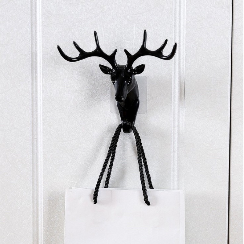 Móc trỏ đồ, vật dụng cá nhân hình đầu hươu dán tường siêu chắc