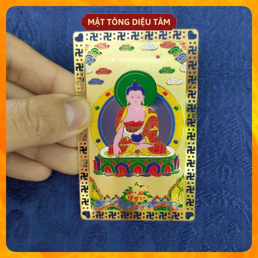 Miếng kinh tượng Phật Thích Ca - Thẻ bài Phật Mật Tông đã gia trì