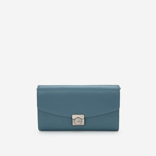 Vascara Ví Cầm Tay Nắp Gập Quai Phối Kim Loại CLU 0081 Xanh Dương