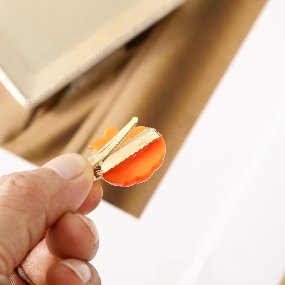 Bộ 2/4 kẹp tóc Haimeikang hình bí ngô Halloween dễ thương