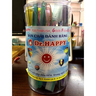 ( 1 lon 25 chiếc) BÀN CHẢI ĐÁNH RĂNG DR HAPPY CÓ NẮP ĐẬY