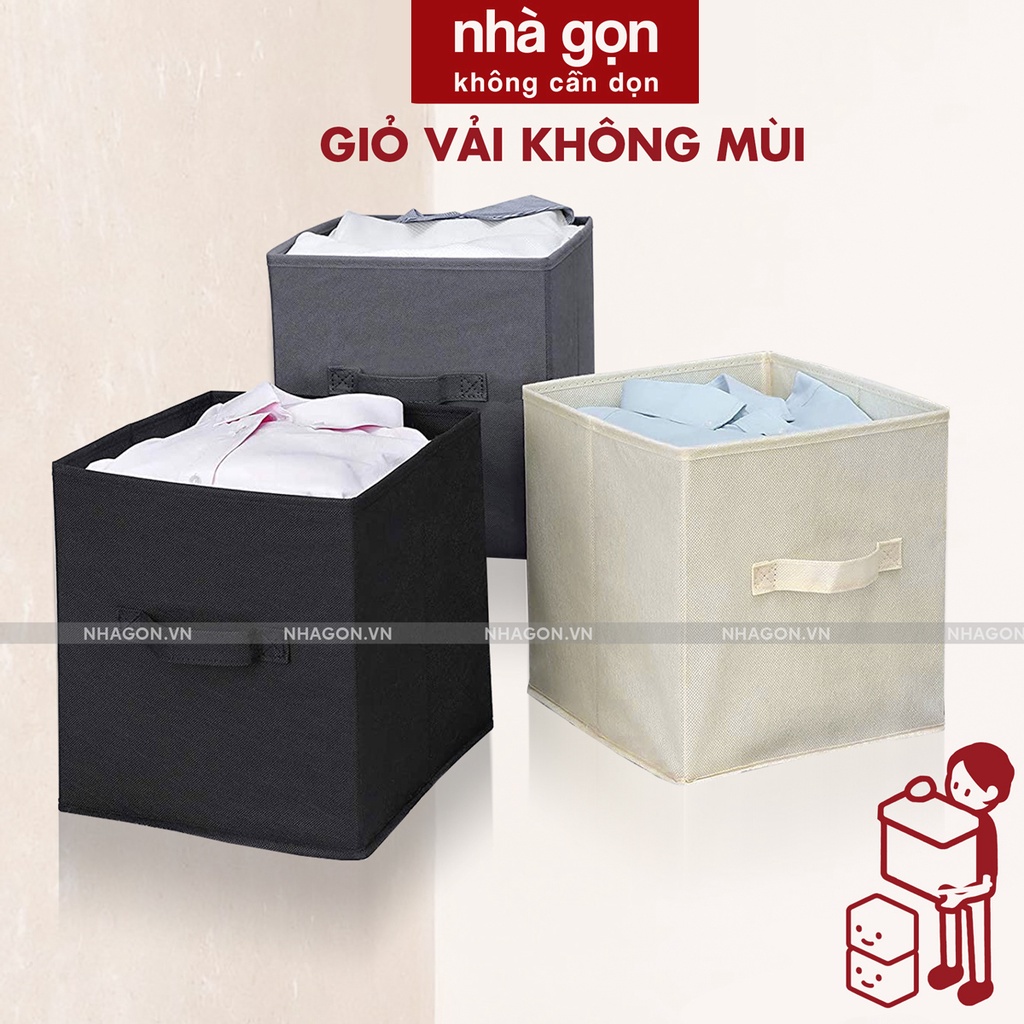 Hộp vải đựng quần áo NHÀ GỌN không nắp, Hộp kệ gỗ tổ ong đựng chăn ga chính hãng xuất Mỹ không mùi hôi