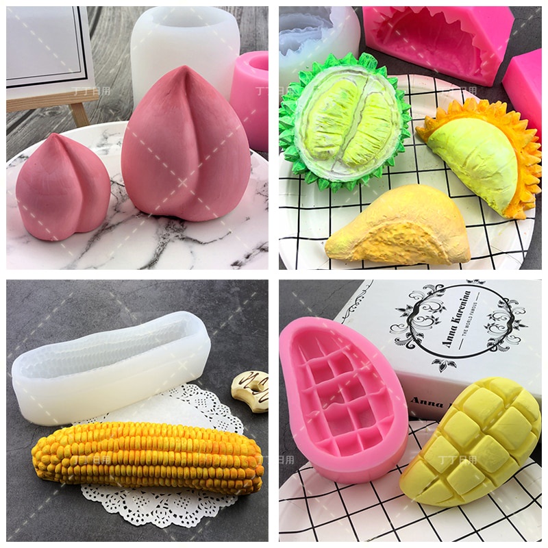 Khuôn silicone tạo hình trái cây 3d trang trí bánh