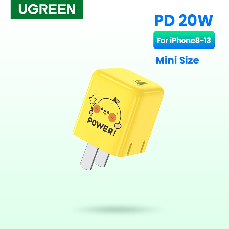 Cục sạc nhanh UGREEN mini 20W PD USB type-C thích hợp iPhone 13 13 Mini 13 Pro 13ProMax 12ProMax SE 11 Pixel Galaxy S