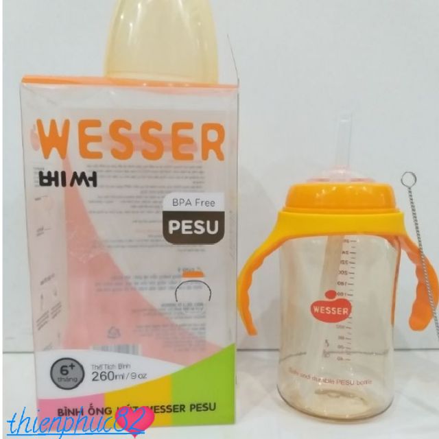 Bình ống hút Pesu Wesser 260ml.