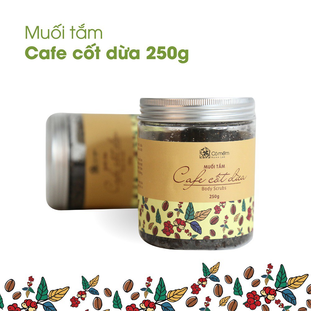 Muối tắm cafe cốt dừa Cỏ Mềm 250g