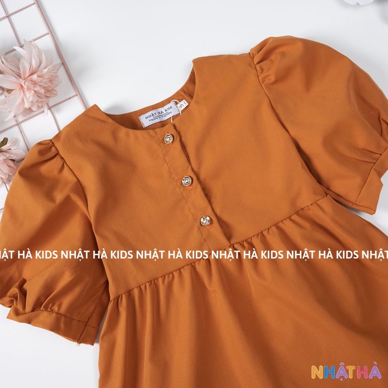 Váy bé gái M1 NHẬT HÀ Thiết kế dáng babydoll chất thô lụa size đại từ 11-45kg