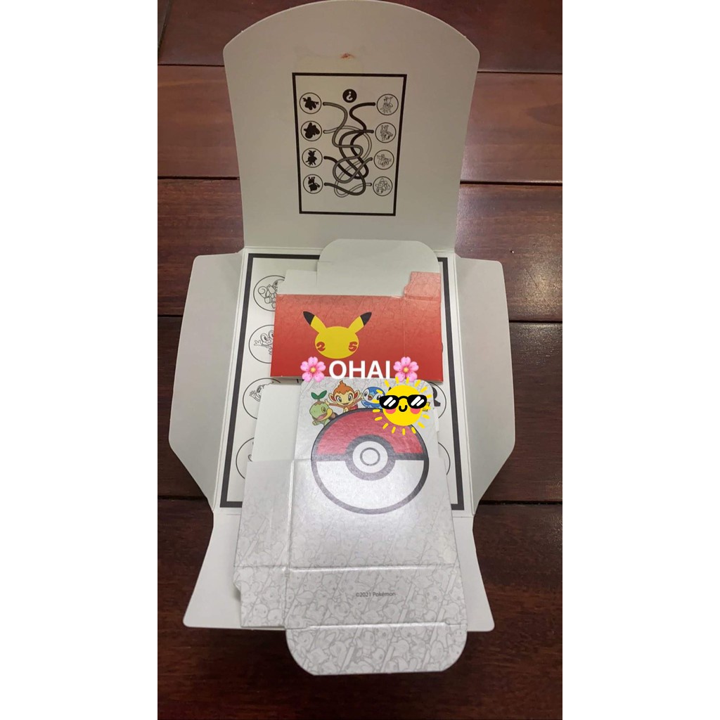 Hộp giấy đựng thẻ Pokemon McDonald Kỷ niệm 25 năm Chính Hãng