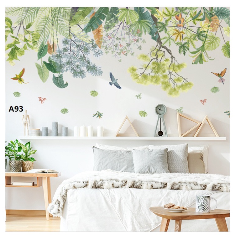 Decal dán tường Tán lá A93 - Decal dán tường Hàn Quốc