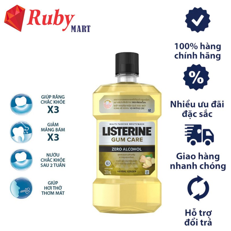 Nước Súc Miệng Listerine Gum Care Giúp Nướu Chắc Khỏe - Dung Tich 250ml-750ml