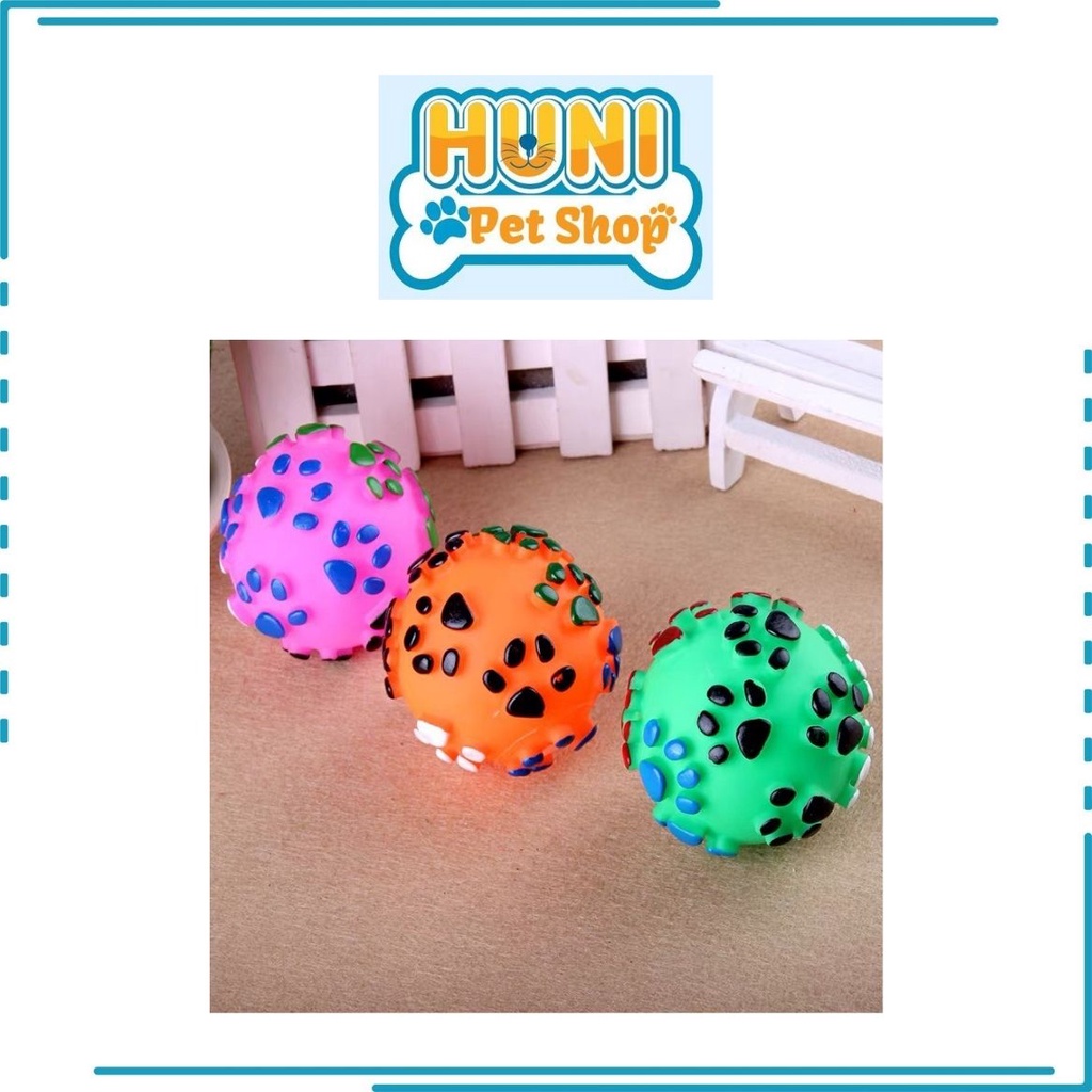 Đồ chơi cho chó gặm quả bóng hình dấu chân phát tiếng kêu đồ chơi cho chó con - Huni Petshop