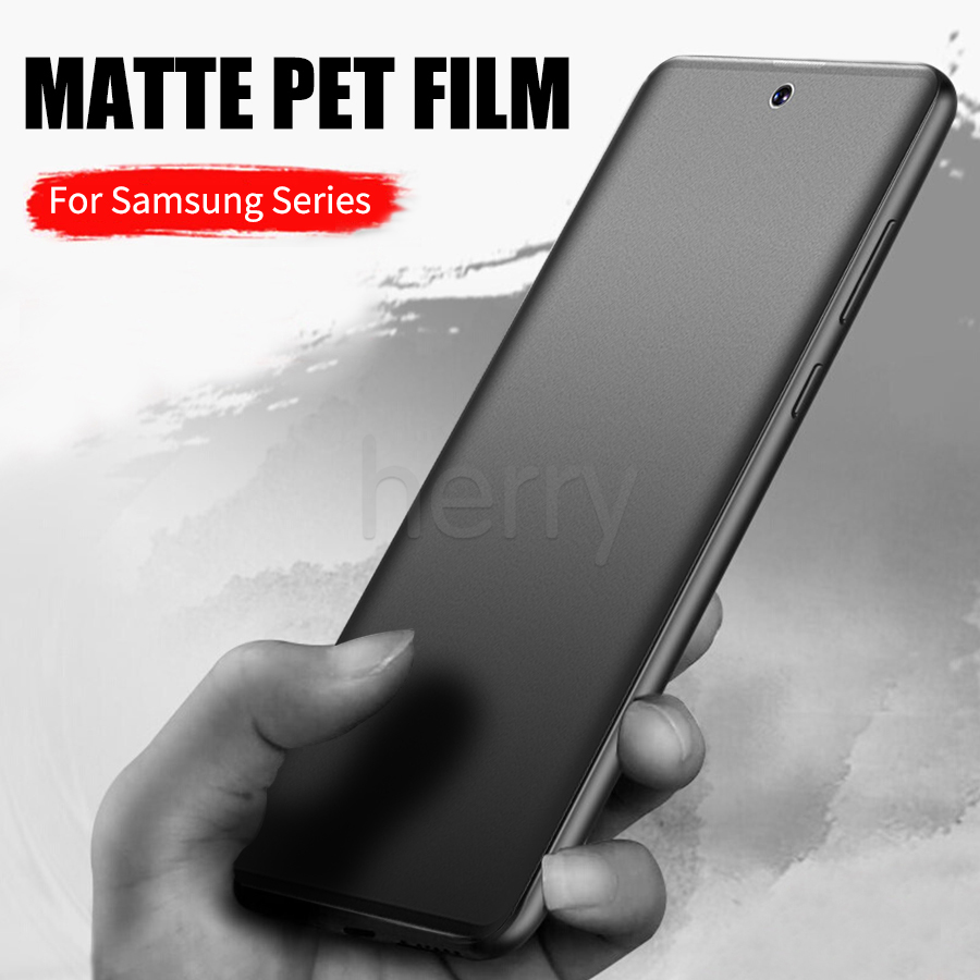 Mờ Full Glue Phim PET chống vân tay cong mềm mại cho Samsung Galaxy S21 Note 20 Ultra 10 9 8 S20 S10 S9 S8 Plus 5G Phim bảo vệ màn hình mờ