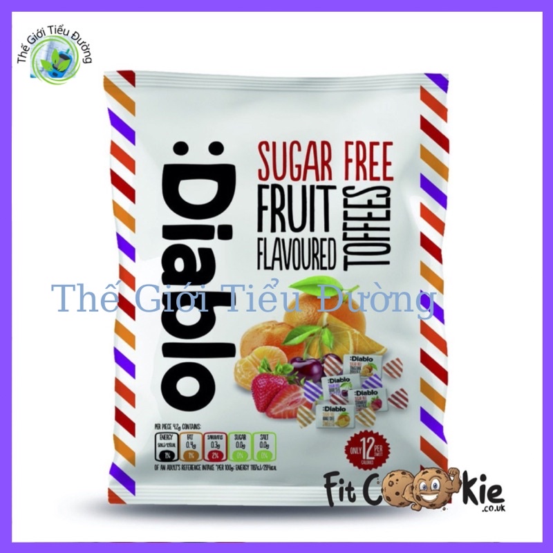 Kẹo ăn kiêng Diablo không đường vị trái cây 75g