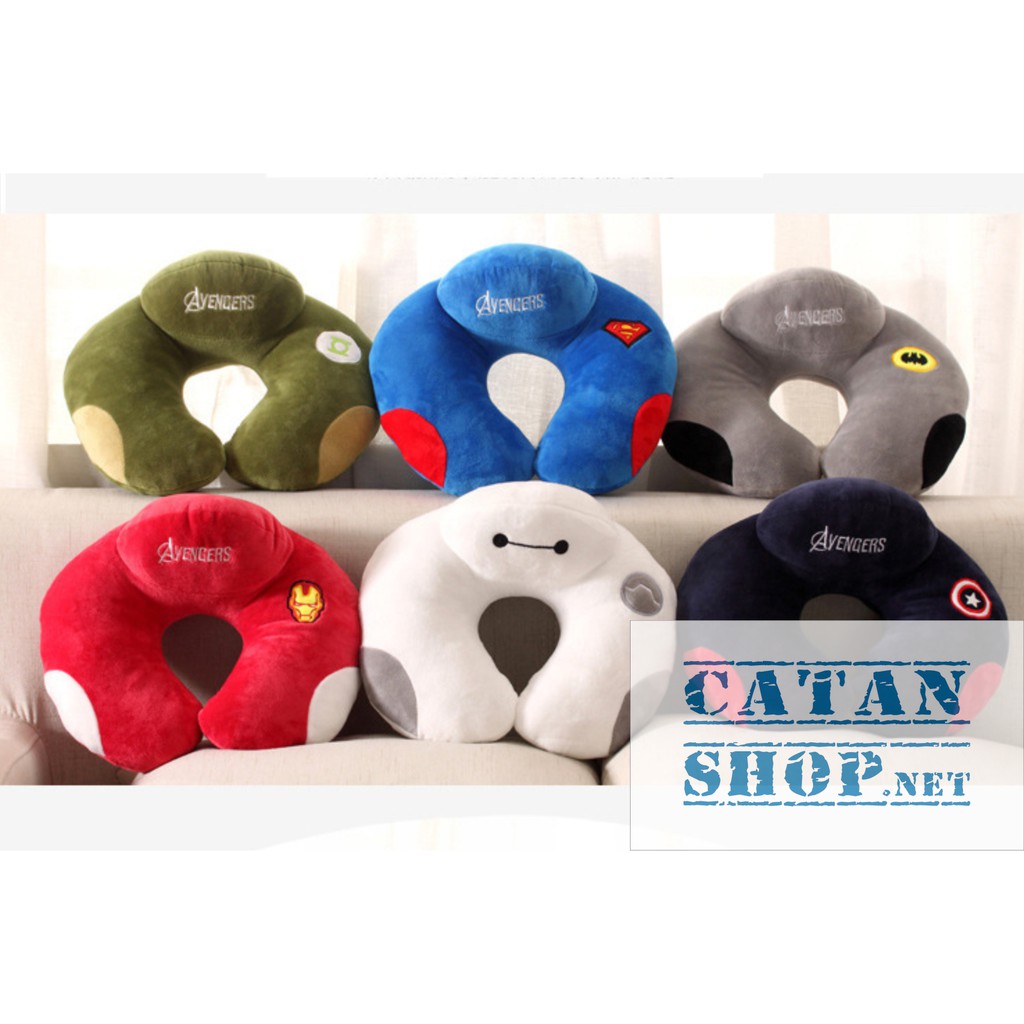 Gối tựa cổ Chữ U Avenger đa năng siêu cute, gối kê đầu ngủ trưa văn phòng nỉ nhung Siêu Mịn, gối máy bay, đi tàu xe | BigBuy360 - bigbuy360.vn