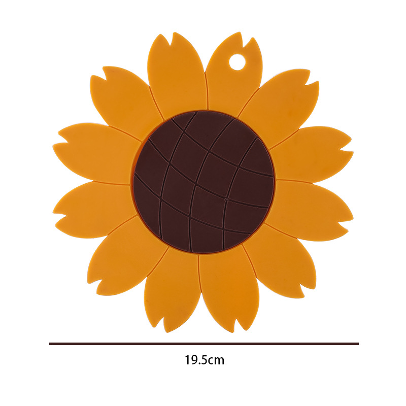 Đế lót nồi cách nhiệt hình hoa hướng dương 15cm 19.5cm