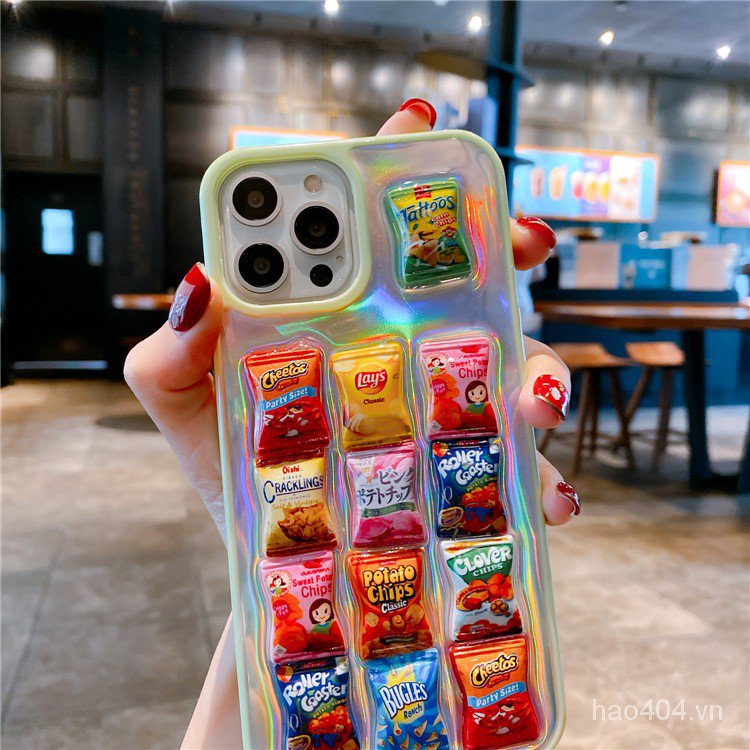 Ốp điện thoại chống sốc họa tiết bánh snack phong cách Hàn Quốc thích hợp cho Iphone se2 7 8p X Xsmax Xr11 12pro