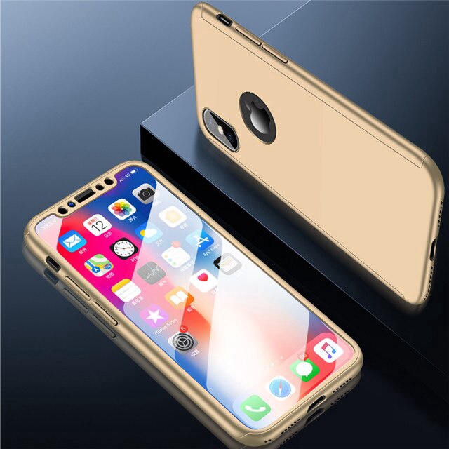 Ốp Điện Thoại Kính Cường Lực Bảo Vệ Toàn Diện 360 Độ Cho iPhone XR XS Max X 11 11Pro 11Pro Max 5-10