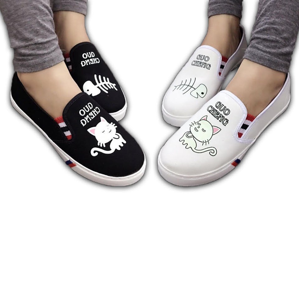 Giày lười slip on mèo cá thời trang | BigBuy360 - bigbuy360.vn