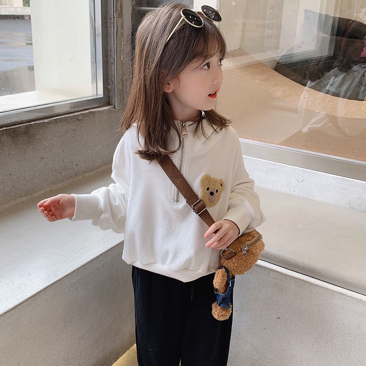 Set áo Sweater tay dài cổ tròn phối quần dài thời trang Hàn quốc cá tính dành cho bé