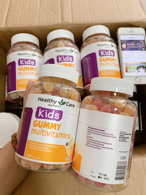 Kẹo Gum cho bé biếng ăn, Kids Gummy Multivitamin Healthy Care Úc
