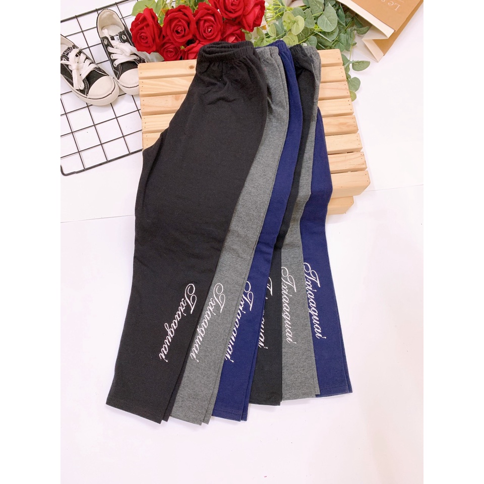 Quần legging bé gái  thêu chữ 16-33kg