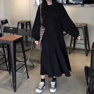 (Order/ Ảnh thật cuối) Váy suông đen đuôi cá dáng dài cực chất form to