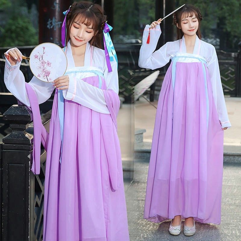 Nữ sinh Hanfu trang phục ngực đầy đặn váy dài cổ tích Trung Quốc Phong cách Hán tự điển mùa hè | BigBuy360 - bigbuy360.vn