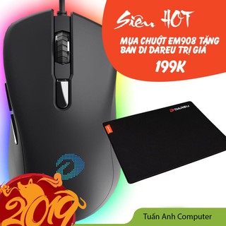 Chuột gaming dareu em908 - tặng bàn di chuột gaming