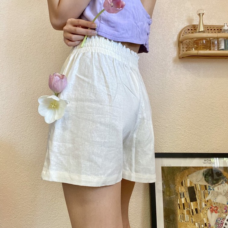 AMEGON Quần short linen lưng chun dây rút MINI YUKI SHORTS