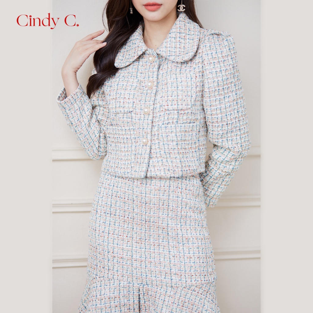 Set Áo Khoác Và Chân Váy Bunny CINDY C Chất Dạ Tweed Sang Trọng, Nữ Tính S21834/S21835