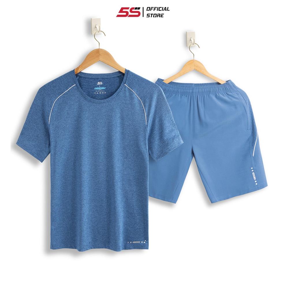 Bộ Quần Áo Thể Thao Nam Cổ Tròn 5S ( 3 màu), Vải Thun Mát Lạnh, Mềm Mịn, Chống Nhăn, Chống Bám Bụi (B22198) *