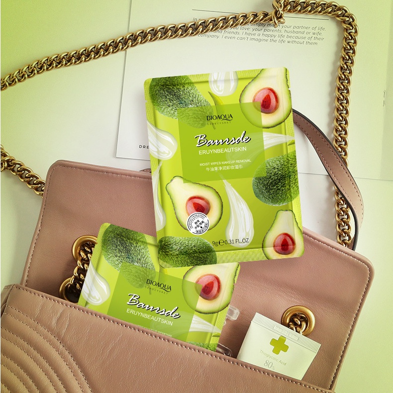 [Hàng mới về] Khăn Tẩy Trang Bioaoua Chiết Xuất Bơ Dưỡng Ẩm Kiềm Dầu Làm Sạch Da | BigBuy360 - bigbuy360.vn