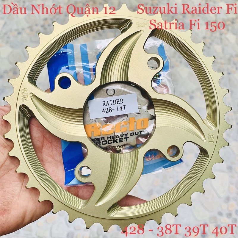 Suzuki Raider Fi - Satria Fi Dĩa Nhôm 7075 CNC Cao Cấp Size 38T 39T 40T Siêu Nhẹ - Siêu Bền