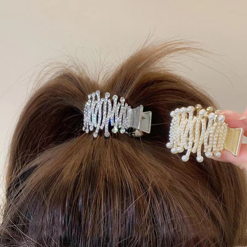 Kẹp Tóc Càng Cua Đính Đá Ngọc Trai Phụ Kiện Thời Trang Cho Nữ AB115