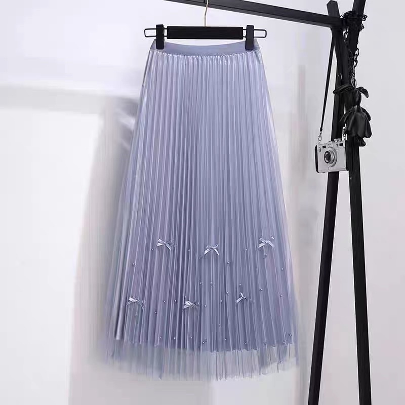 Chân váy công chúa đính nơ ngọc mặc được 2 mặt hàng Quảng Châu