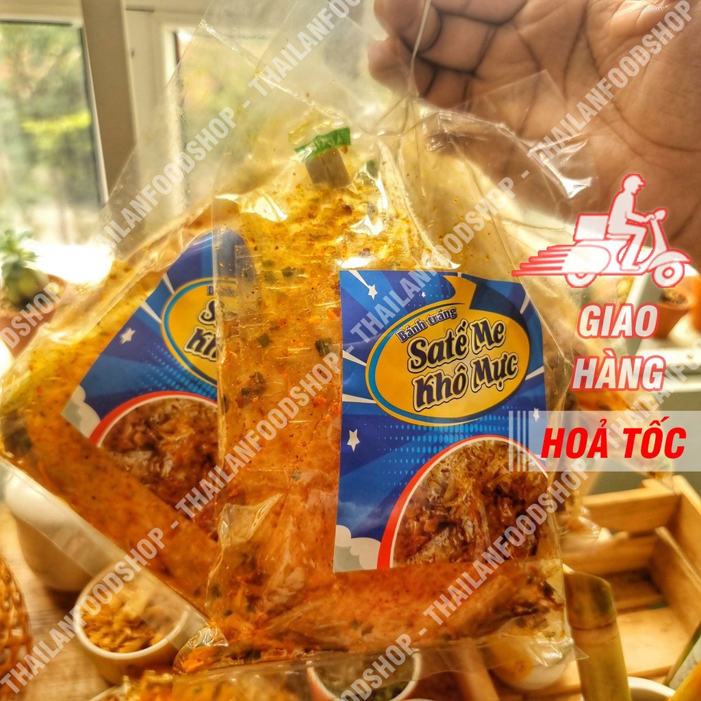 Bánh Tráng Sate Khô Mực - Xâu 10 gói
