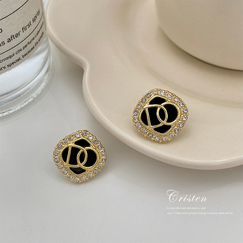 Bông Tai Mạ Bạc 925 Hình Vuông Đính Đá Zircon Thời Trang Cho Nữ