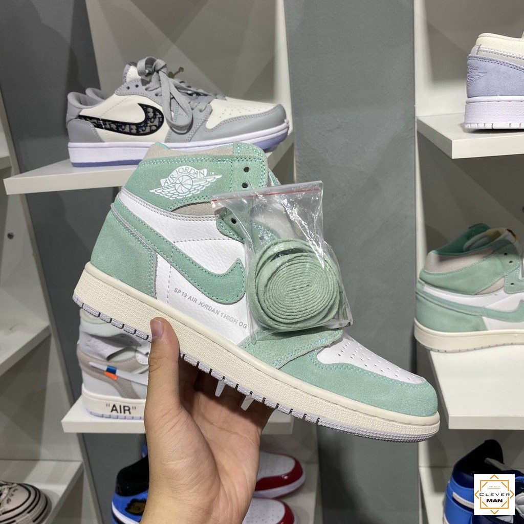 Giày Thể Thao Air Jordan 1 Retro High Turbo Green Xanh Ngọc Nhạt Cổ Cao Clever Man Store