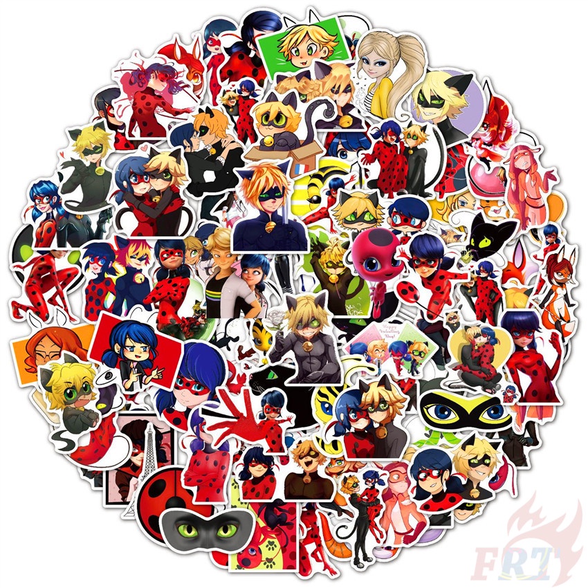 Bộ 100 Miếng Dán Họa Tiết M-Iraculous L-Adybug Series 03 Chống Thấm Nước Thời Trang Diy
