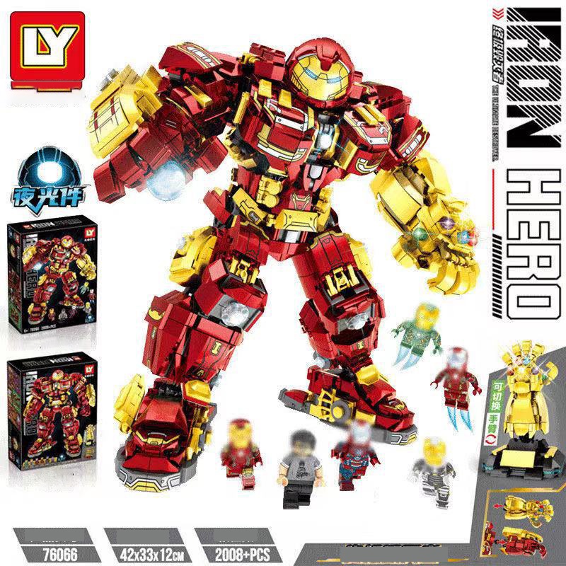 Đồ chơi Lắp ráp Hulkbuster LY 76066, Xếp hình thông minh Superhero Marvel, Mô hình trí tuệ [2008 Mảnh ghép]