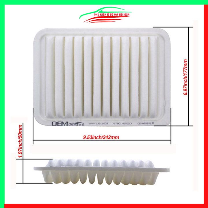 Lọc gió động cơ ô tô Toyota Vios, Altis, Yaris 2007-2013 Mã 17801-0T020