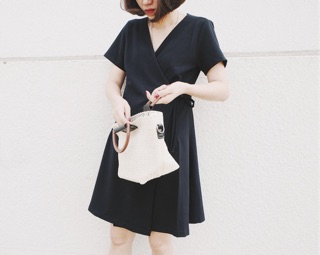 Đầm kimono vạt chéo