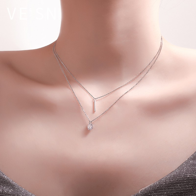 Dây chuyền bạc Ý s925 hai lớp sang trọng,quý phái D7493 - AROCH Jewelry