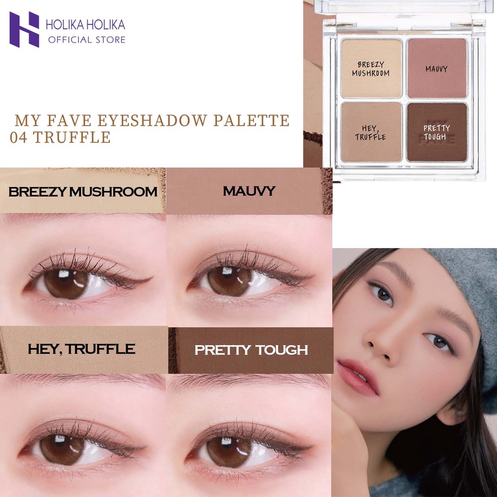 Bảng phấn mắt 4 ô Holika Holika my fave eyeshadow palette

