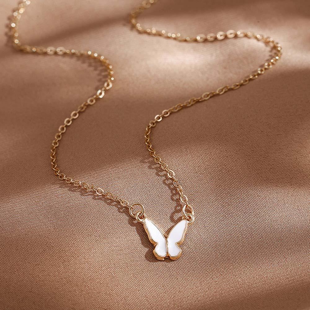 ANEMONE Vòng cổ Mặt Hình Bướm Nhỏ Đơn Giản Cho Nữ