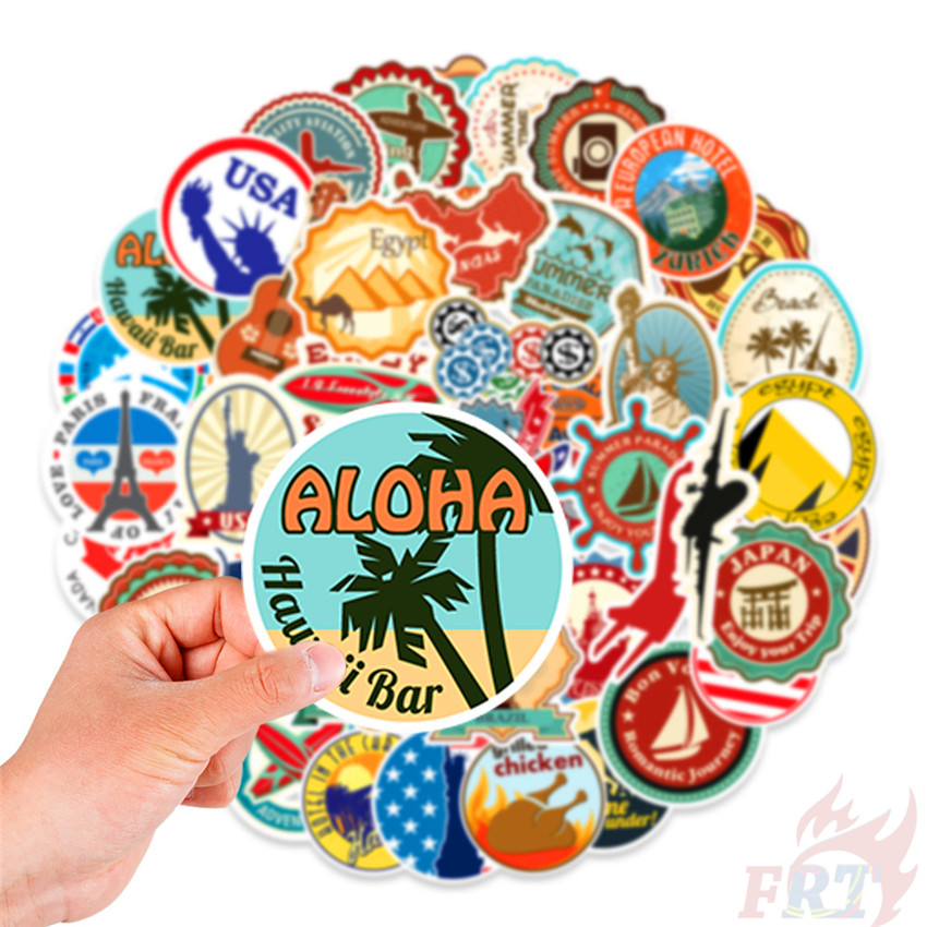 100Pcs/Set ❉ Famous Tourist City Scenery Series 02 - City Travel Stickers ❉ Tourist Attraction DIY Fashion Mixed Luggage Laptop Skateboard Doodle Decal Stickers