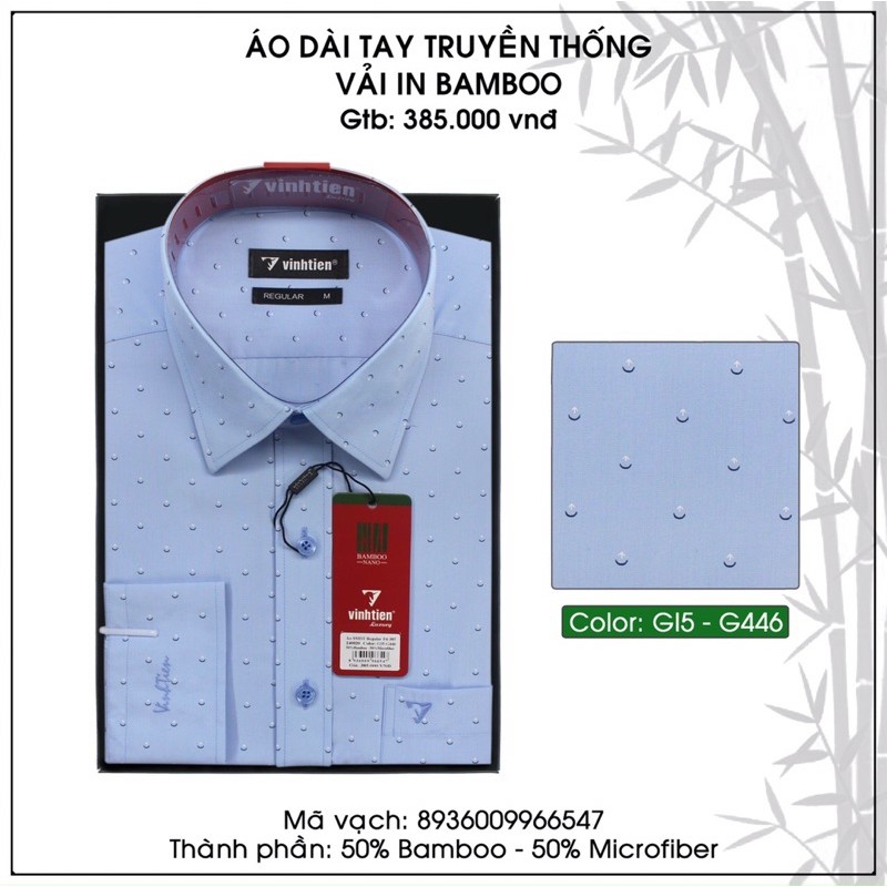 Áo sơ mi bông VĨNH TIẾN Dài Tay