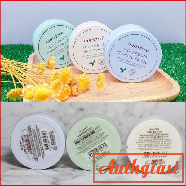Phấn phủ bột Innisfree No Sebum Powder Mineral kiềm dầu \ Moisture dưỡng ẩm \ Pore Blur trang điểm [New 2021] | BigBuy360 - bigbuy360.vn