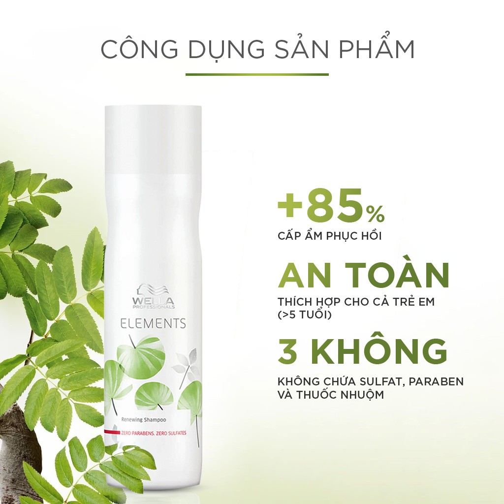 Dầu gội WELLA Elements phục hồi độ ẩm, nuôi dưỡng và bảo vệ sợi tóc Renewing